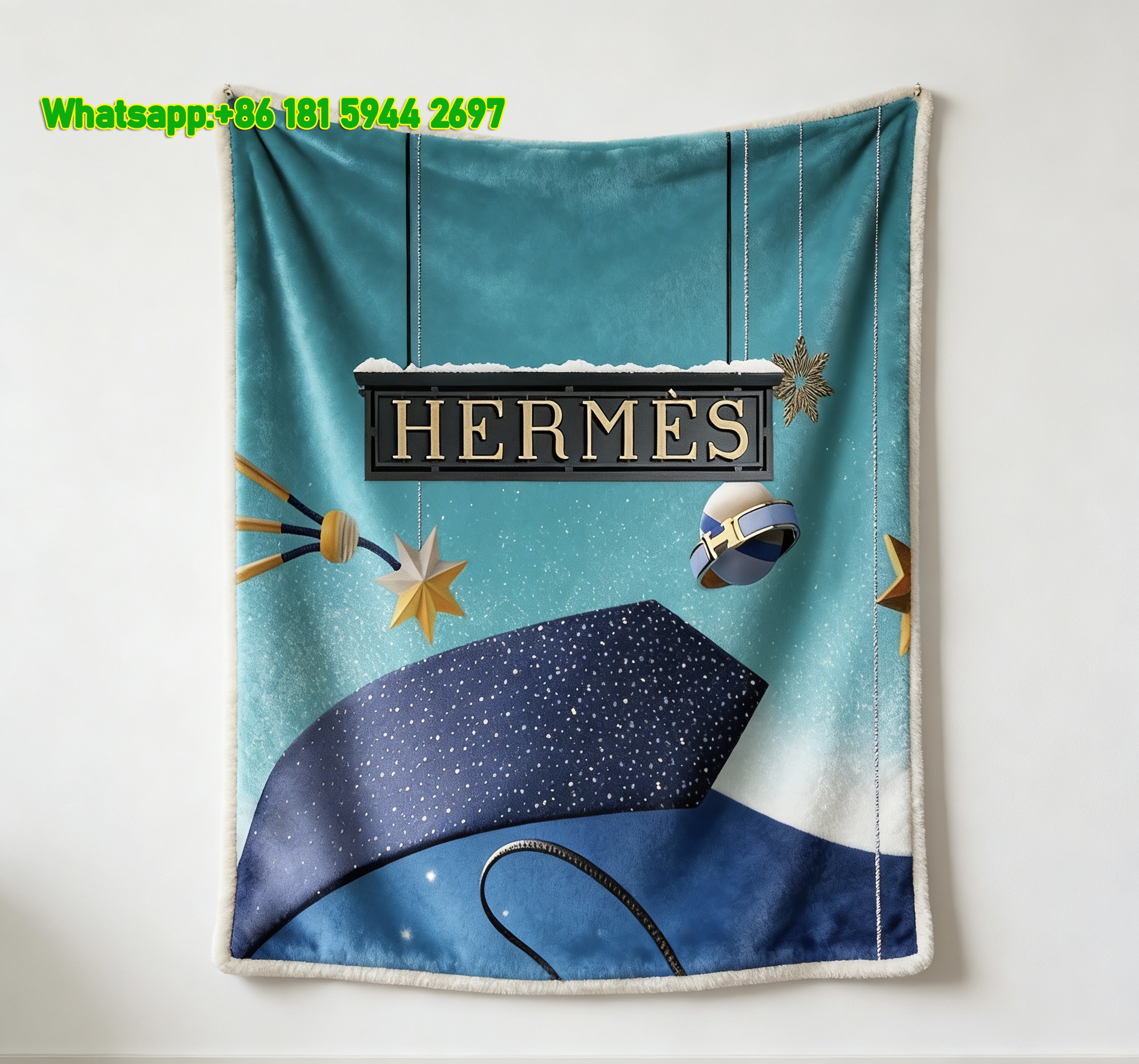 Hermès Starry Night Flannel Throw Blanket IMG_5406